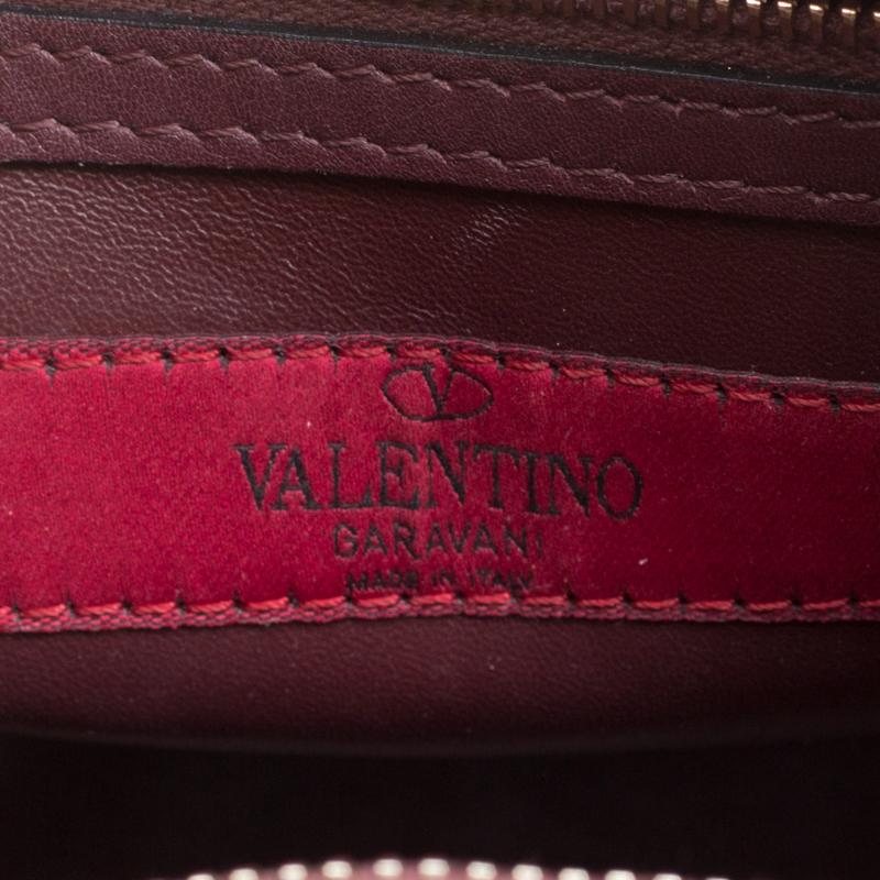 Valentino Burgundy Leather Rockstud Crossbody Bag 3
