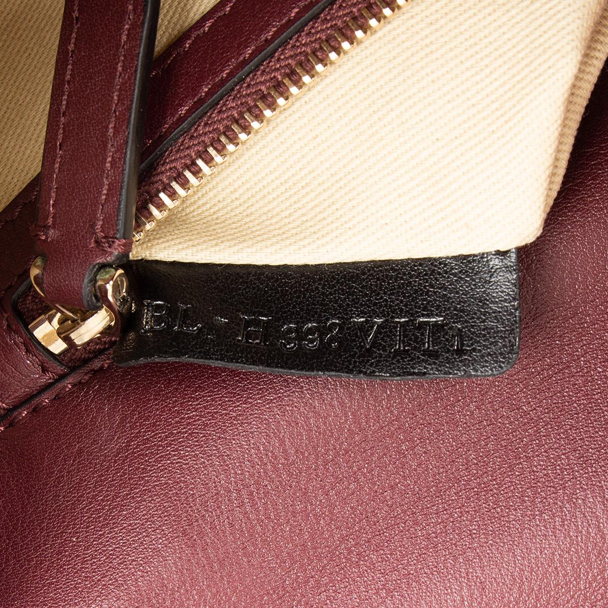 Brown VALENTINO burgundy leather ROCKSTUD GLAM LOCK MEDIUM Shoulder Bag For Sale
