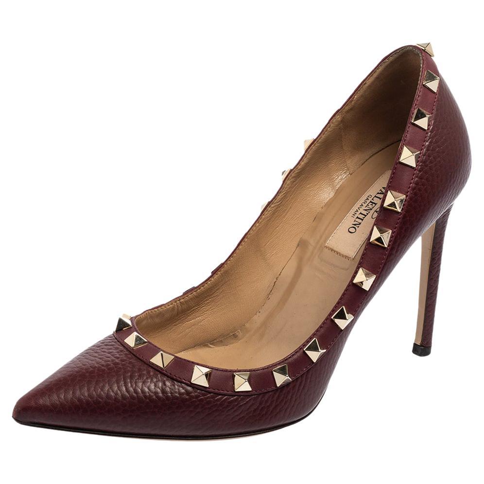 Valentino cheap rockstud burgundy
