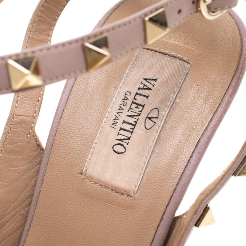 Valentino Burgundy Leather Rockstud Sandals Size 41 1
