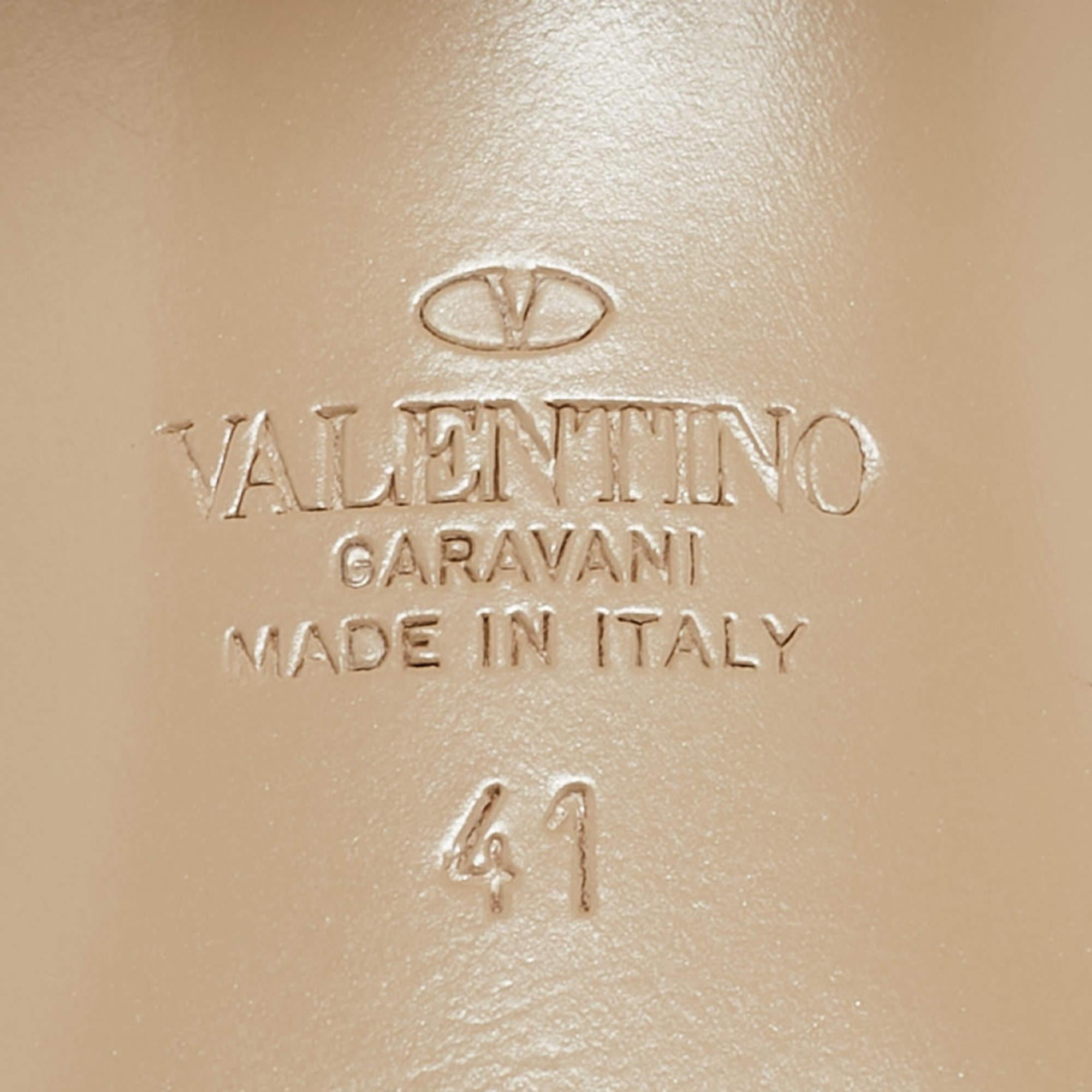 Valentino Burgundy Leather Rockstud Sandals Size 41 3