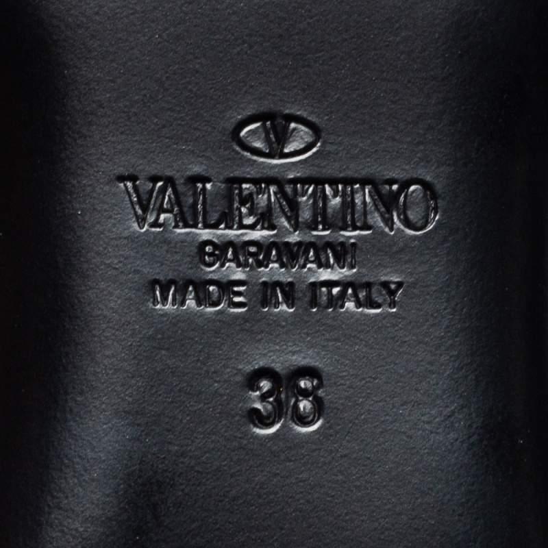 Valentino Burgundy Leather Roman Stud Flat Mules Size 38 2