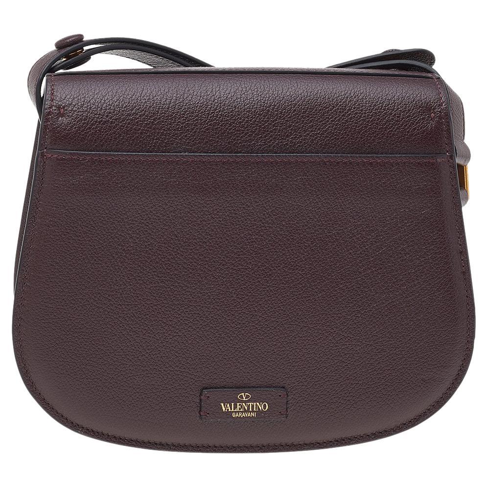Black Valentino Burgundy Leather Rubin Maison Gryphons Shoulder Bag