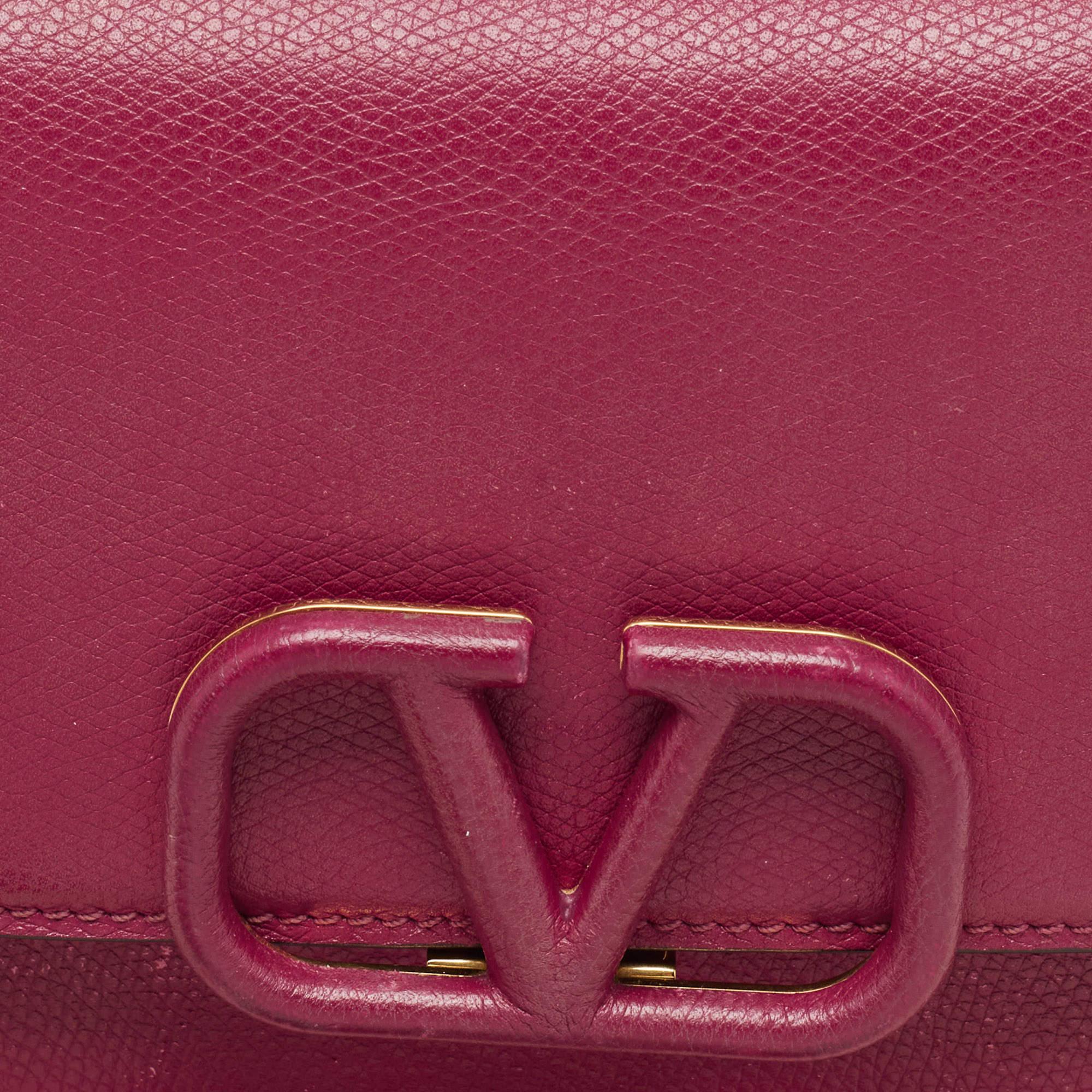 Valentino Burgundy Leather Small VSling Shoulder Bag 8