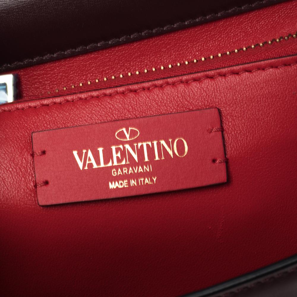 Valentino Burgundy Leather Small VSLING Top Handle Bag 2