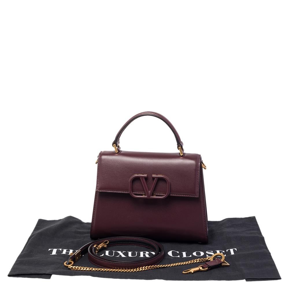 Valentino Burgund Leder Klein VSLING Top Handle Tasche 7