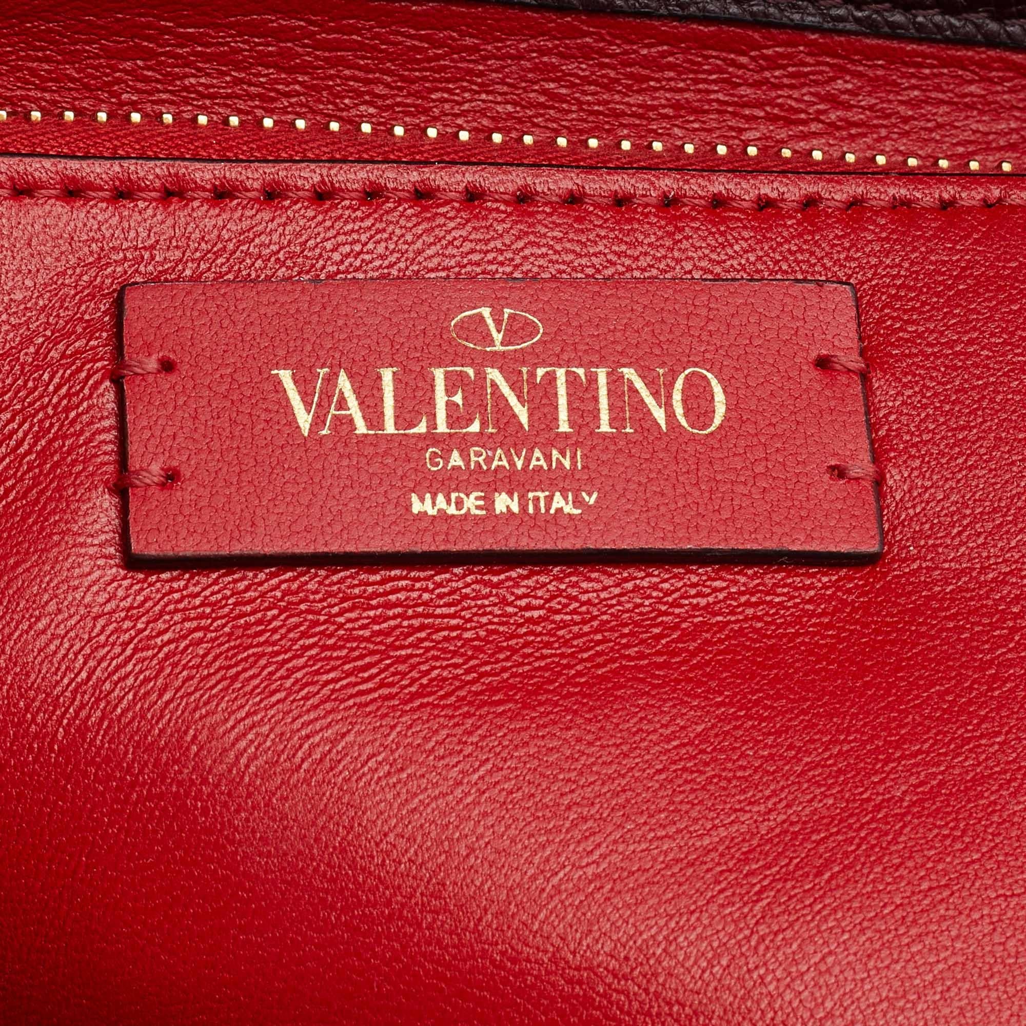 Valentino Burgundy Leather Small VSLING Top Handle Bag 1
