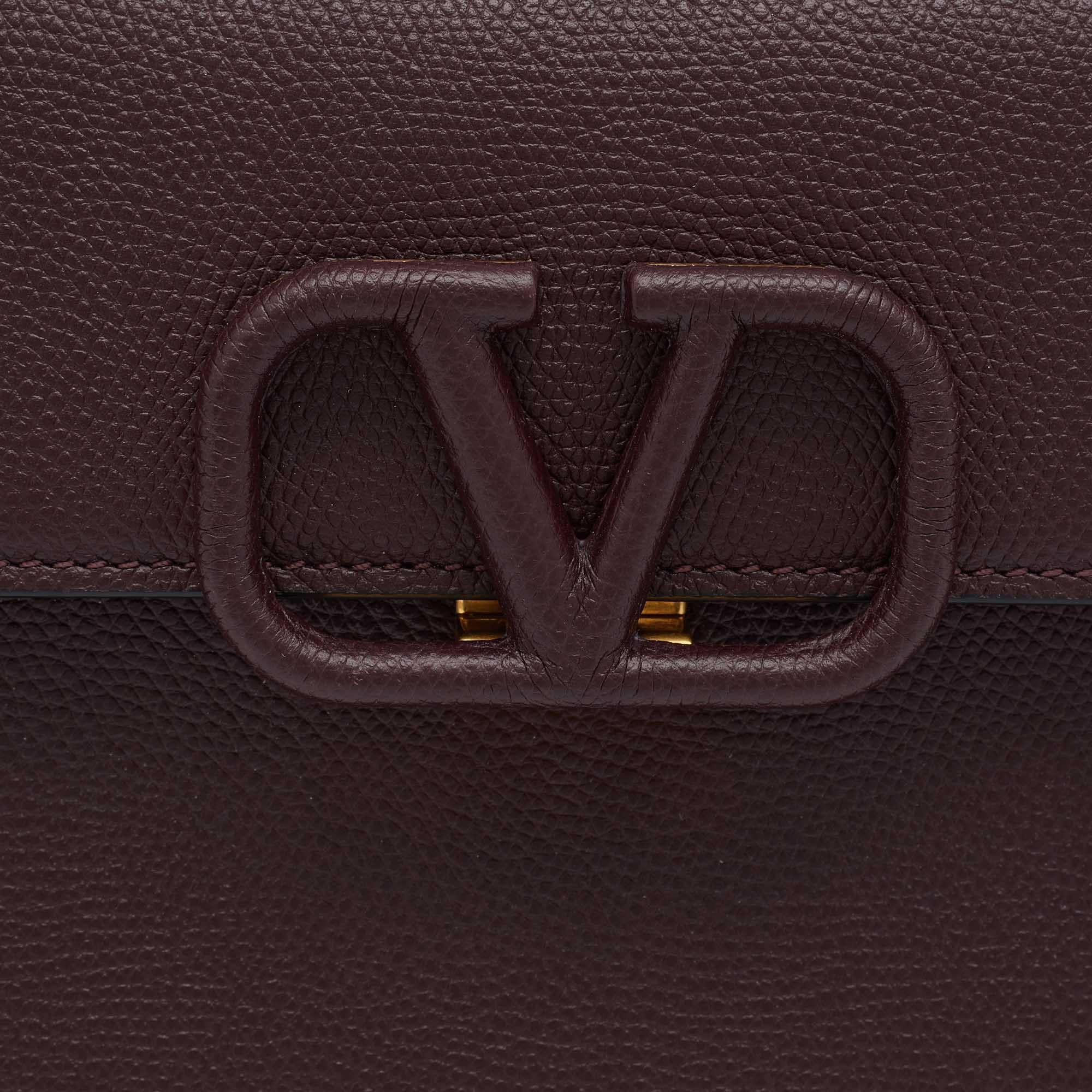 Valentino Burgundy Leather Small VSLING Top Handle Bag 2