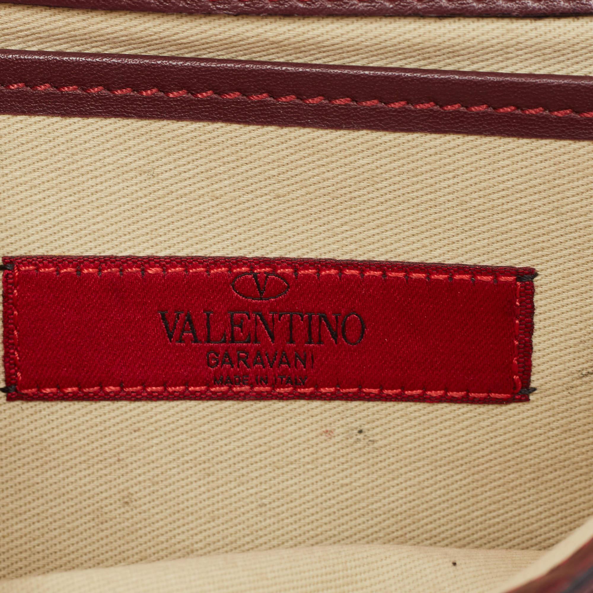 Valentino Burgundy Leather Va Va Voom Chain Shoulder Bag For Sale 8