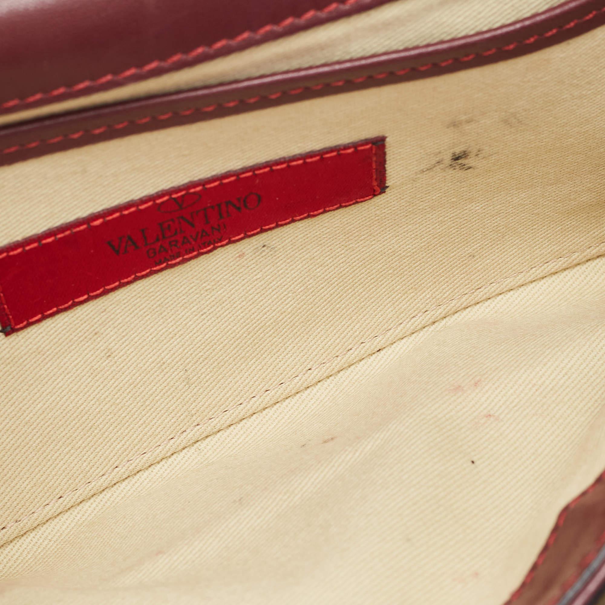 Women's Valentino Burgundy Leather Va Va Voom Chain Shoulder Bag For Sale