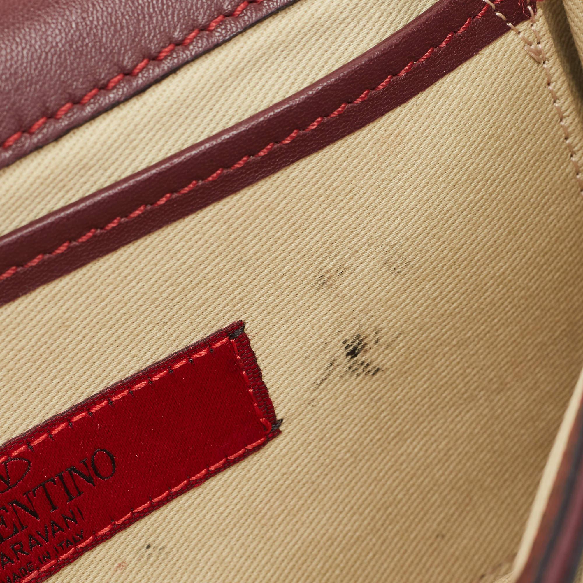 Valentino Burgundy Leather Va Va Voom Chain Shoulder Bag For Sale 1