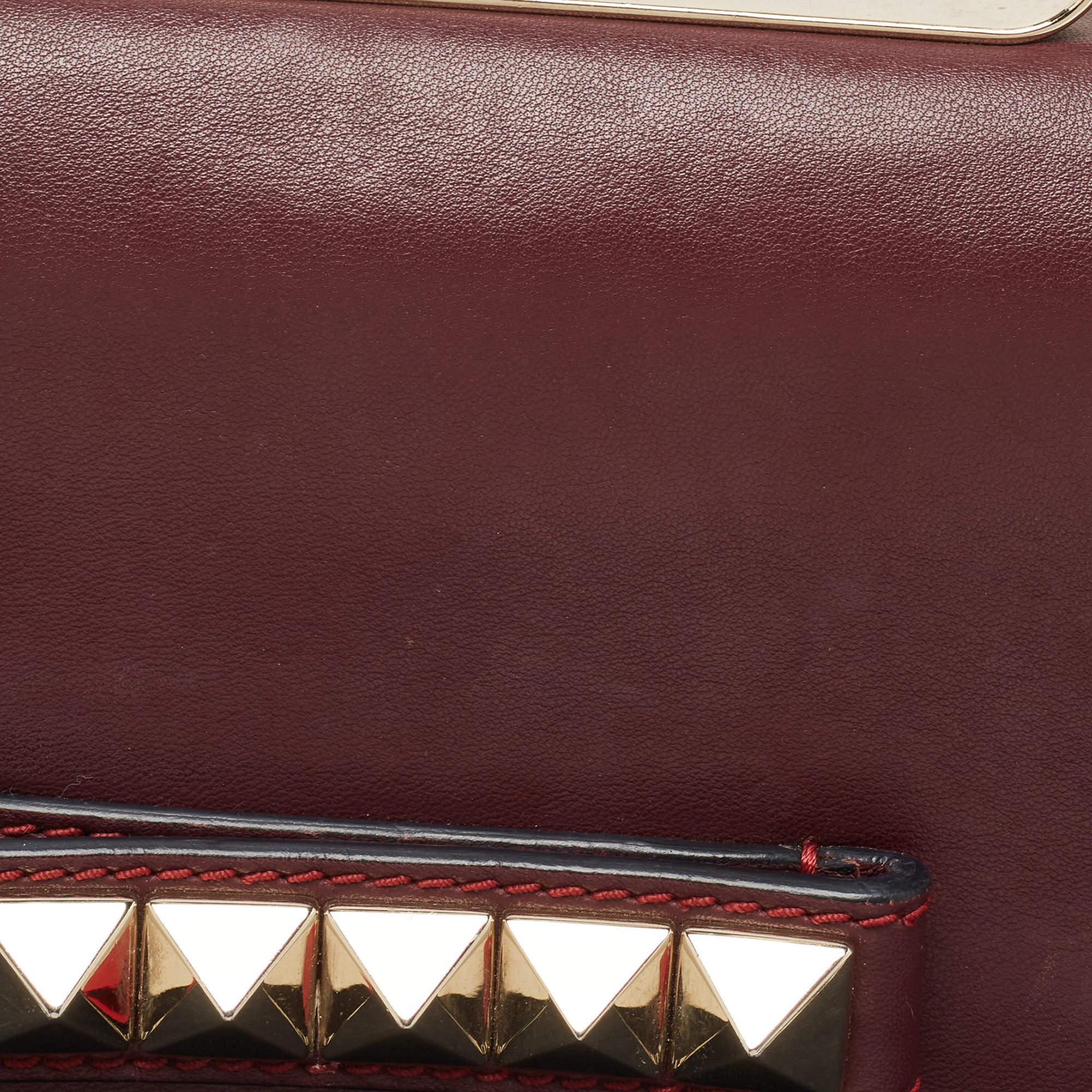 Valentino Burgundy Leather Va Va Voom Chain Shoulder Bag For Sale 4