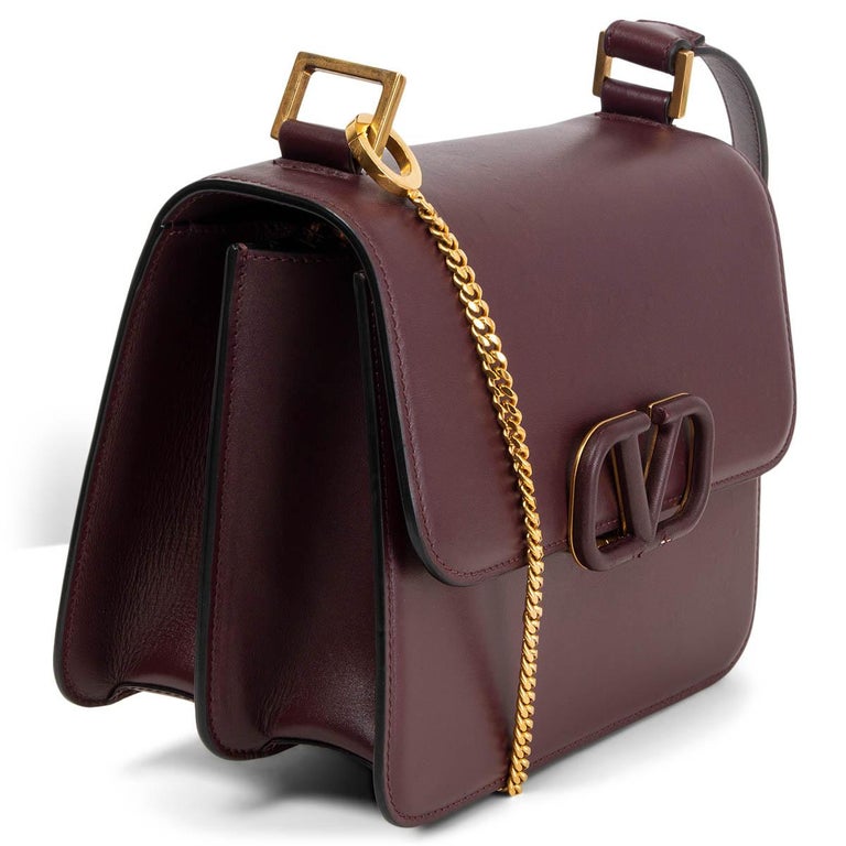 VALENTINO burgundy leather VSLING Shoulder Bag at 1stDibs  valentino vsling  shoulder bag, valentino v bag, valentino vsling bag medium