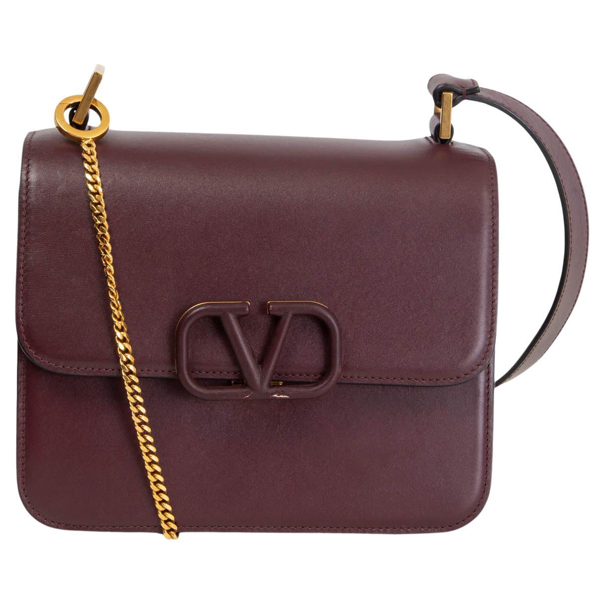 VALENTINO burgundy leather VSLING Shoulder Bag at 1stDibs  valentino  vsling shoulder bag, valentino v bag, valentino vsling bag medium