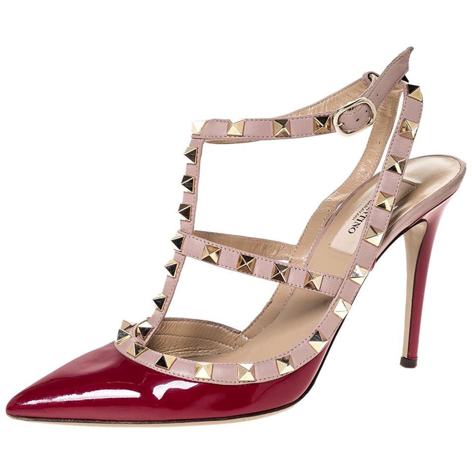 valentino rockstud burgundy