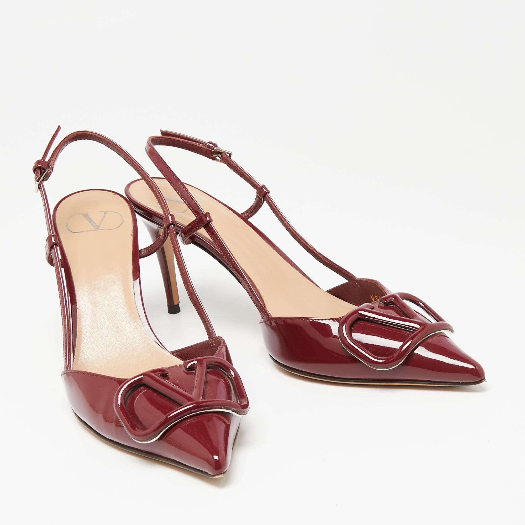 burgundy slingback heels