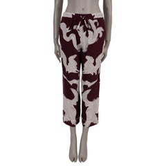 Valentino pantaloni in seta bordeaux 2024 METAMORPHOS GRYPHOS CROPPED 40 S