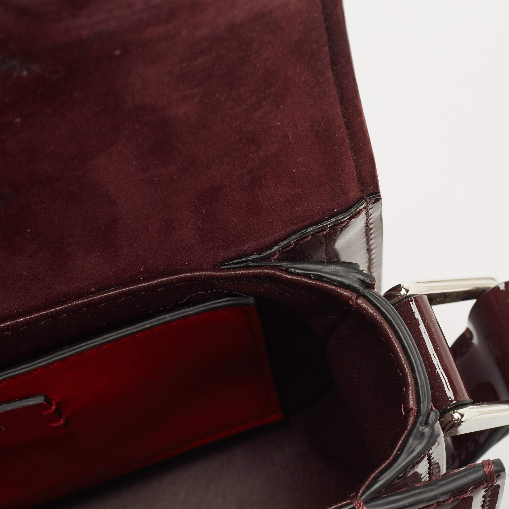 Valentino Burgundy Small Patent Leather Supervee Crossbody Bag 4
