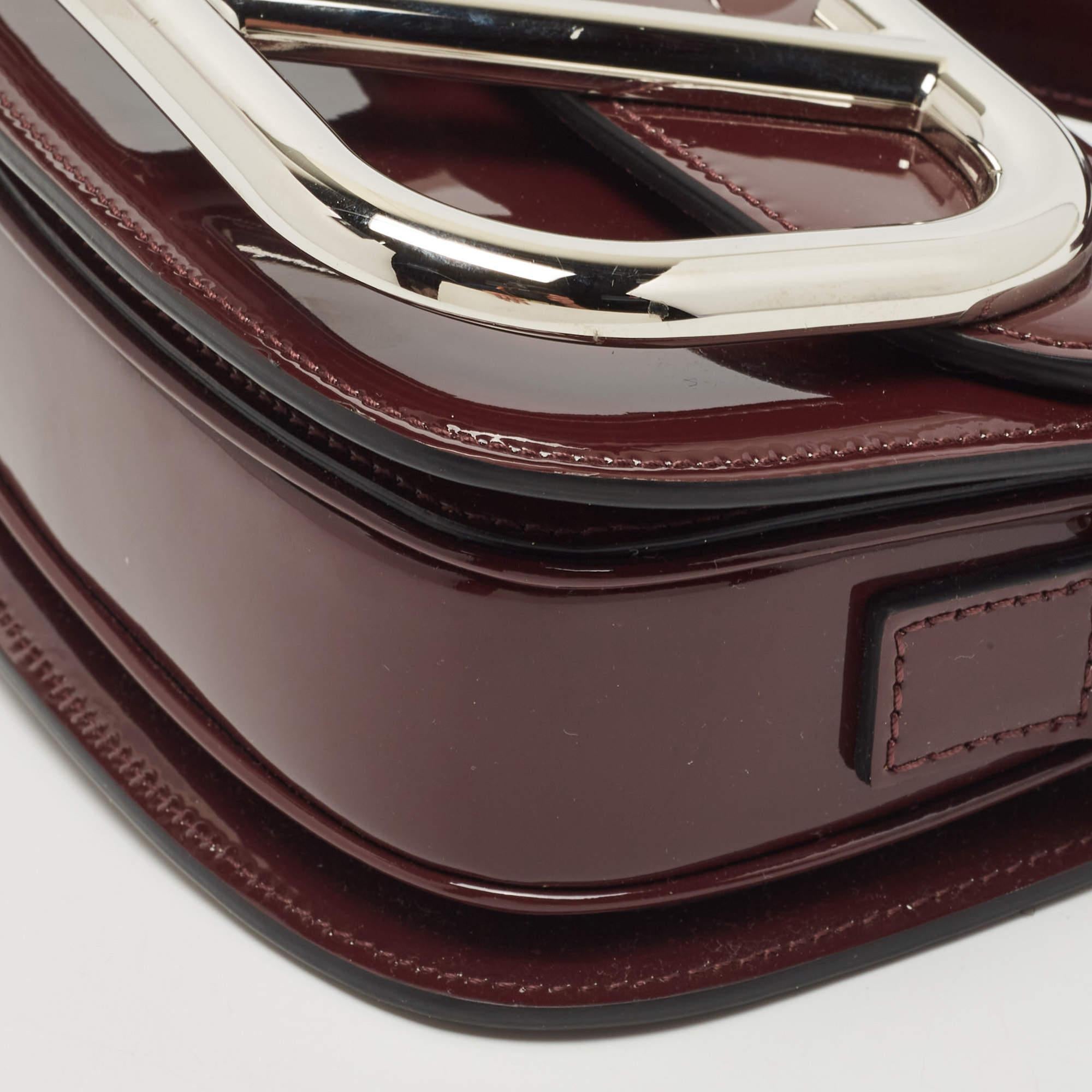 Valentino Burgundy Small Patent Leather Supervee Crossbody Bag 1