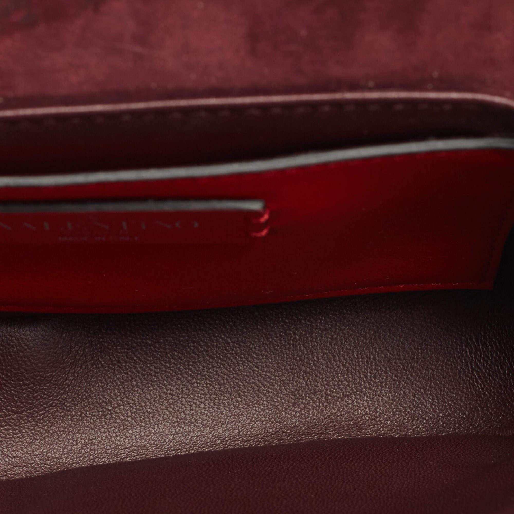Valentino Burgundy Small Patent Leather Supervee Crossbody Bag 2