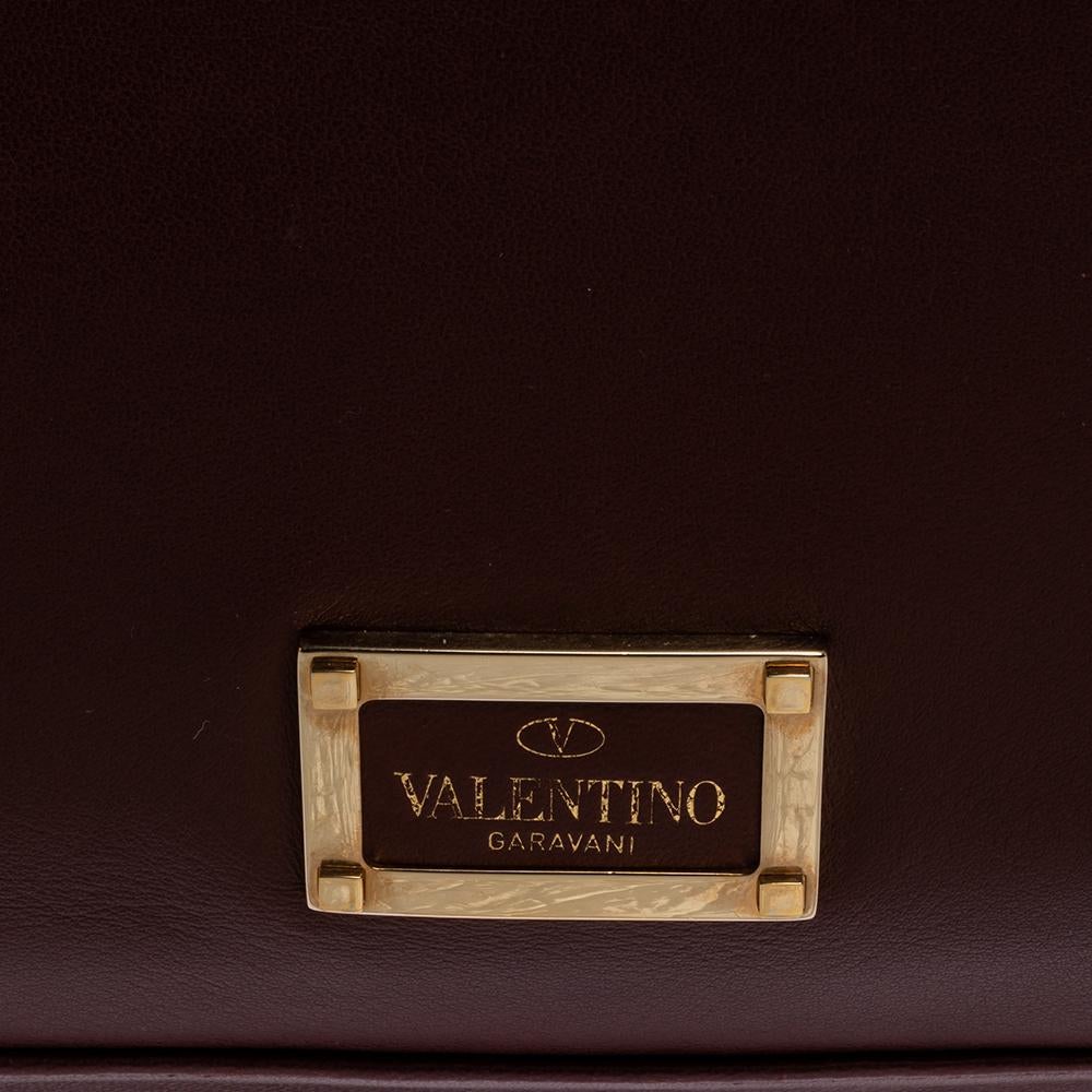 Valentino Burgundy Studded Soft Leather Bow Tote 6