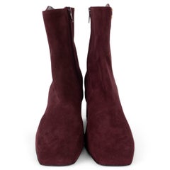 VALENTINO burgundy suede 2024 VLOGO THE BOLD EDITION Boots Shoes 39