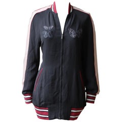 Valentino Butterfly-Appliquéd Silk Bomber Jacket