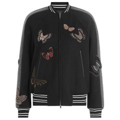 Valentino Butterfly Beaded Virgin-Wool Bomber Jacket For Sale at ...