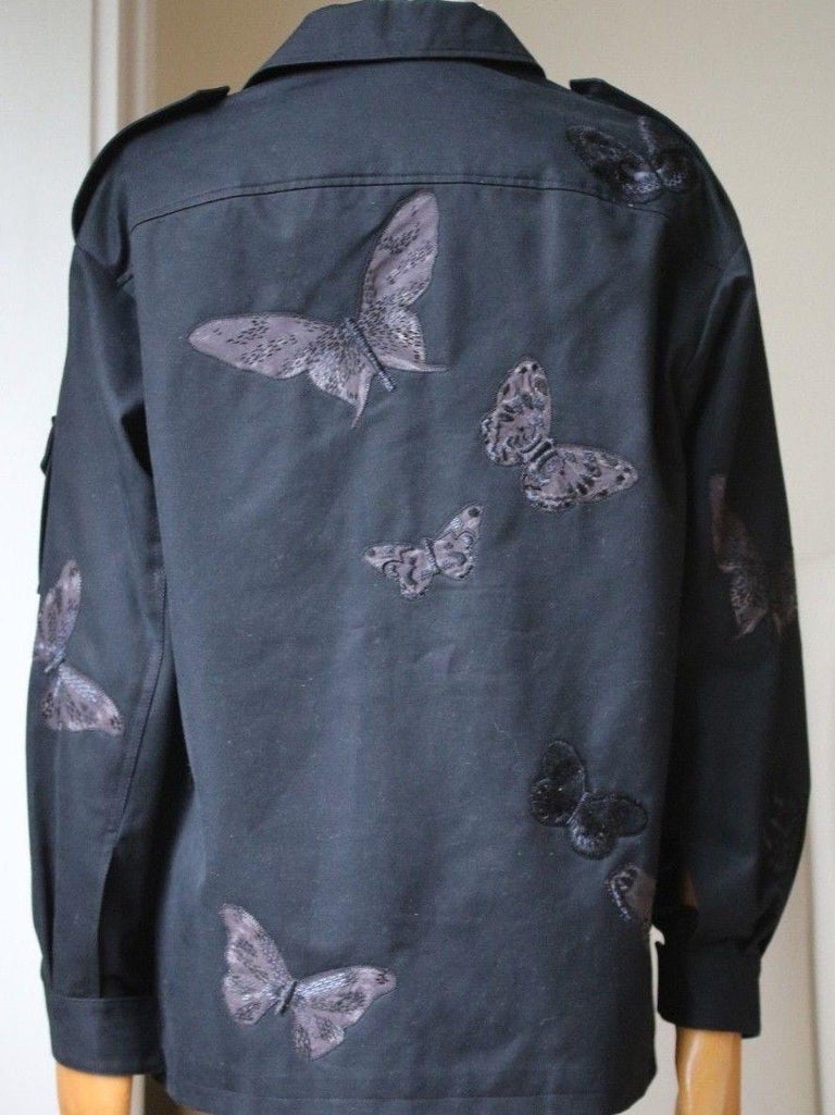 Valentino Butterfly Embroidered Safari Jacket For Sale at 1stDibs valentino butterfly jacket