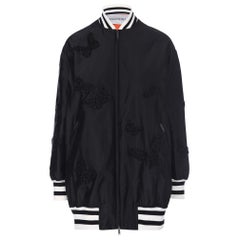 Valentino Butterfly Embroidered Silk Bomber Jacket 