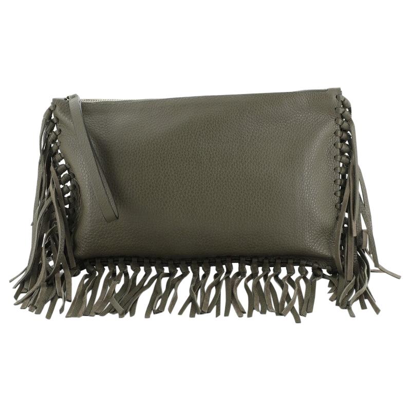 valentino fringe clutch