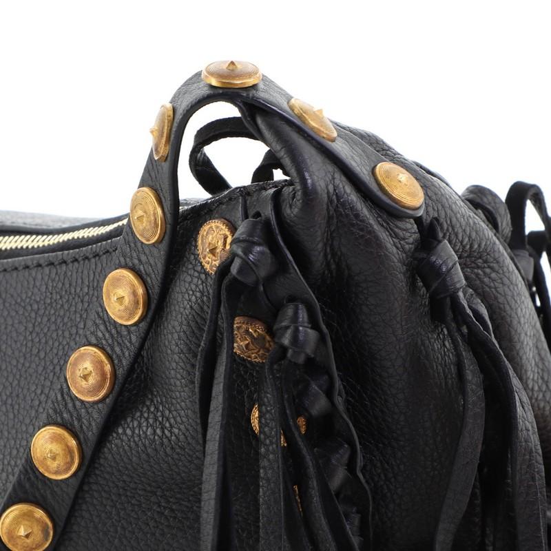 Valentino C-Rockee Fringe Hobo Studded Leather Large 2