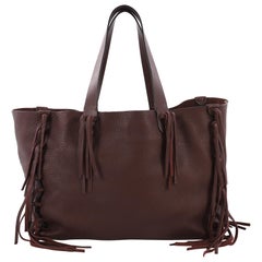 Valentino C-Rockee Fringe Tote Leather Medium