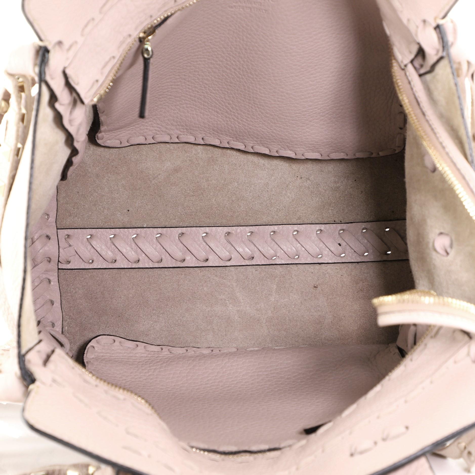 Women's Valentino C-Rockee Fringe Tote Leather Micro