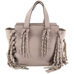 Valentino C-Rockee Fringe Tote Leather Micro