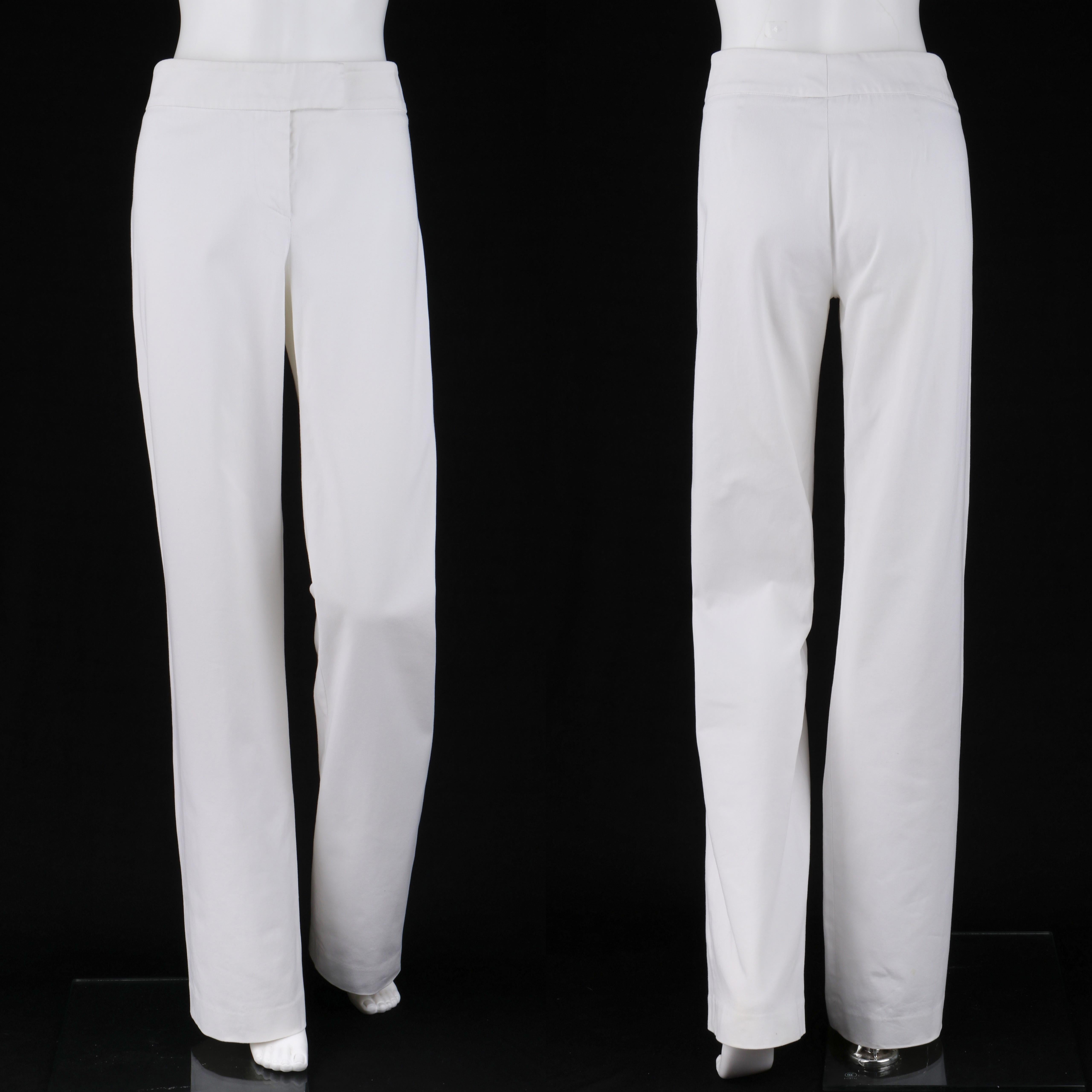 VALENTINO c.1990's 2pc White Blazer Wide Leg Trouser Pants Power Suit Set In Good Condition For Sale In Thiensville, WI