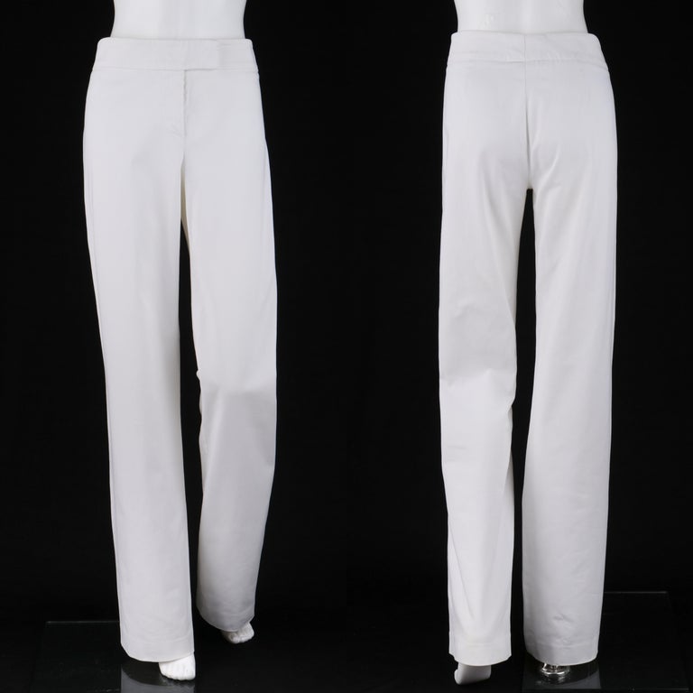 VALENTINO c.1990's 2pc White Blazer Wide Leg Trouser Pants Power Suit Set For Sale 2