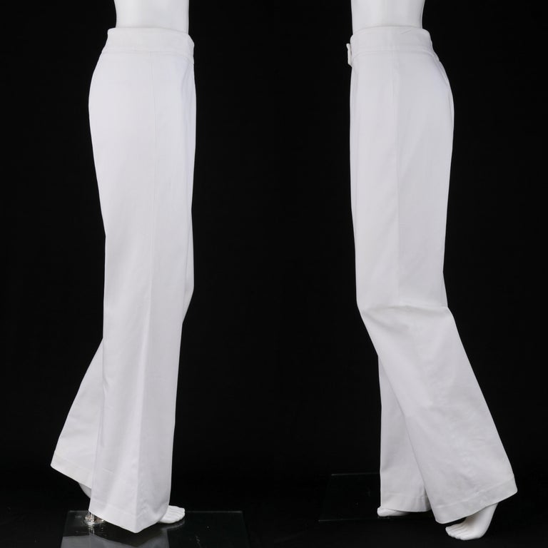 VALENTINO c.1990's 2pc White Blazer Wide Leg Trouser Pants Power Suit Set For Sale 3
