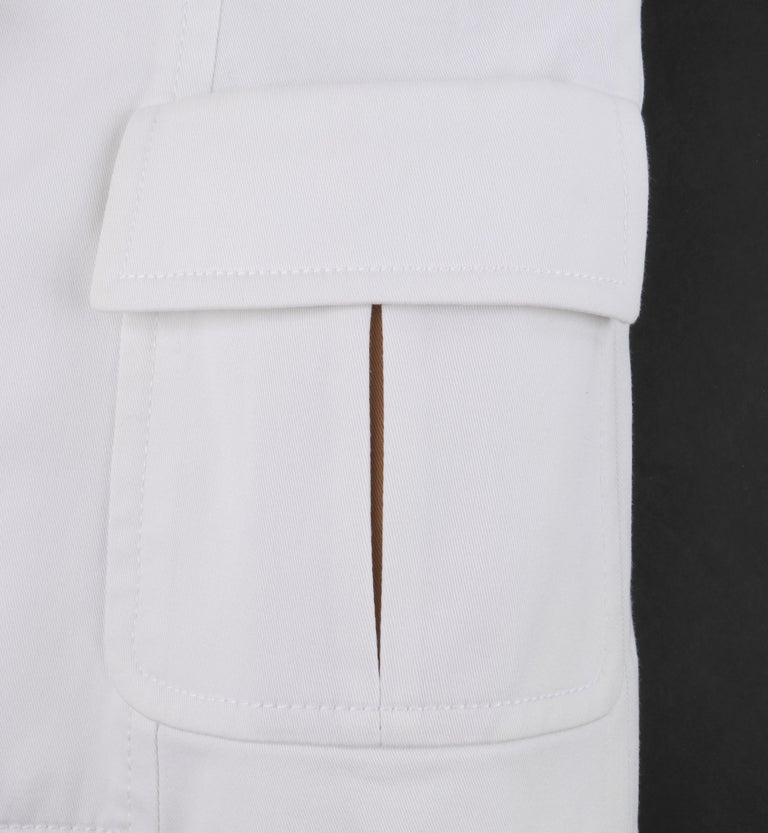 VALENTINO c.1990's 2pc White Blazer Wide Leg Trouser Pants Power Suit Set For Sale 4
