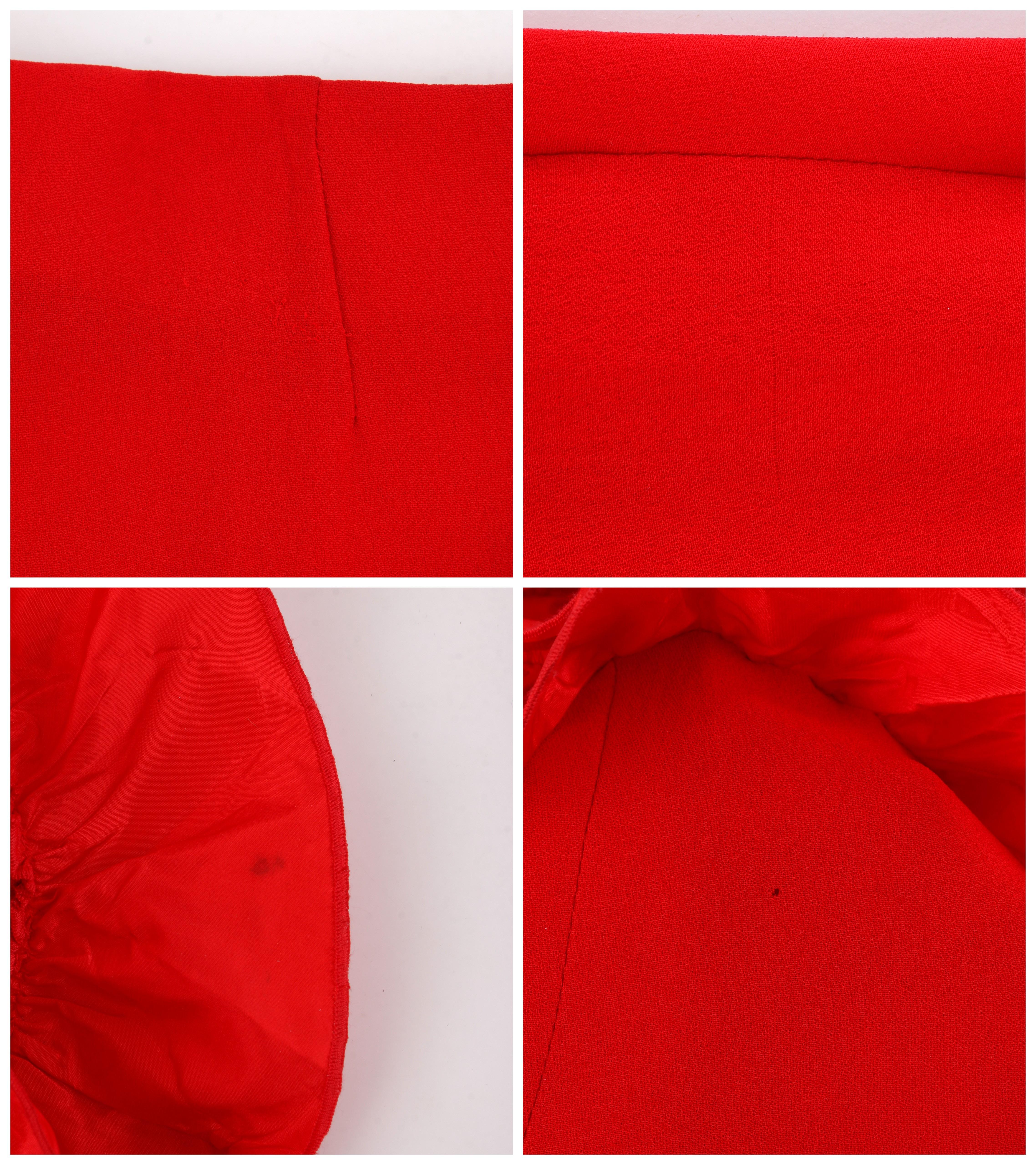 VALENTINO c.2000's Red Silk Flamenco Floral Ruffle Trouser Pants NWT 4