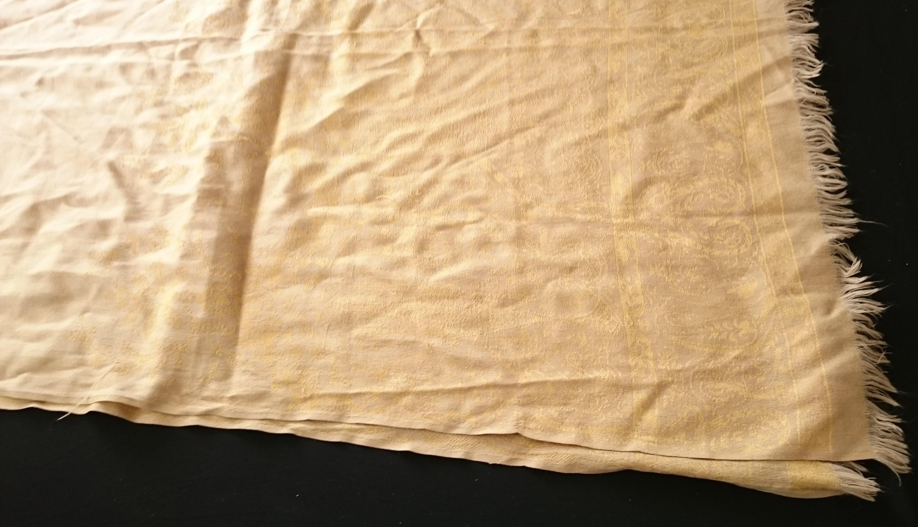Valentino Cachemire and Silk Golden Embroidered Scarf  For Sale 5