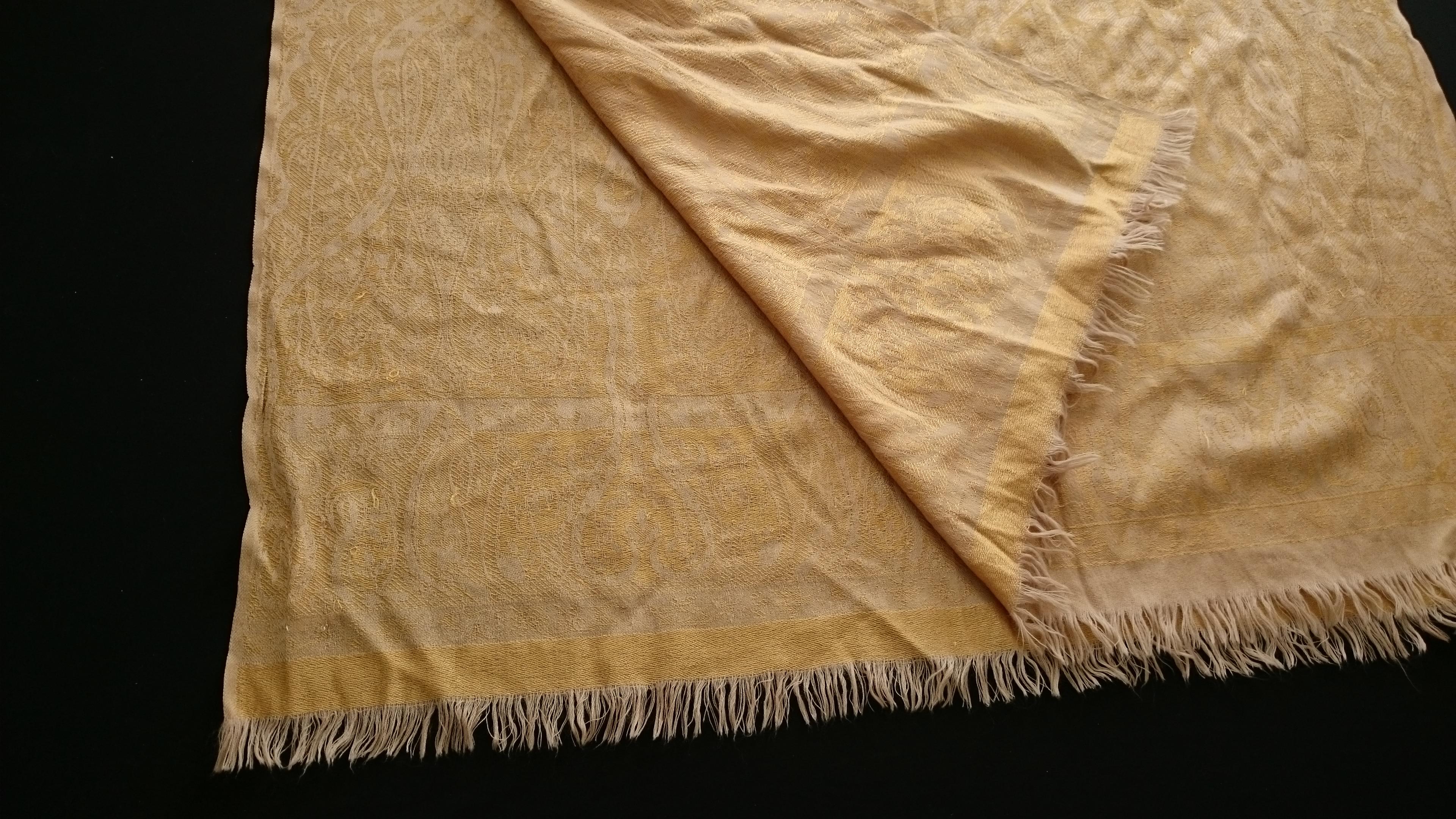 Valentino Cachemire and Silk Golden Embroidered Scarf  For Sale 7