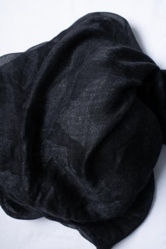 Valentino, cameo printed fringes scarf in black