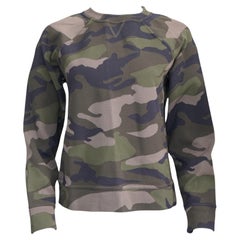 Valentino Camo Print Long Sleeve Crew Neck Sweater