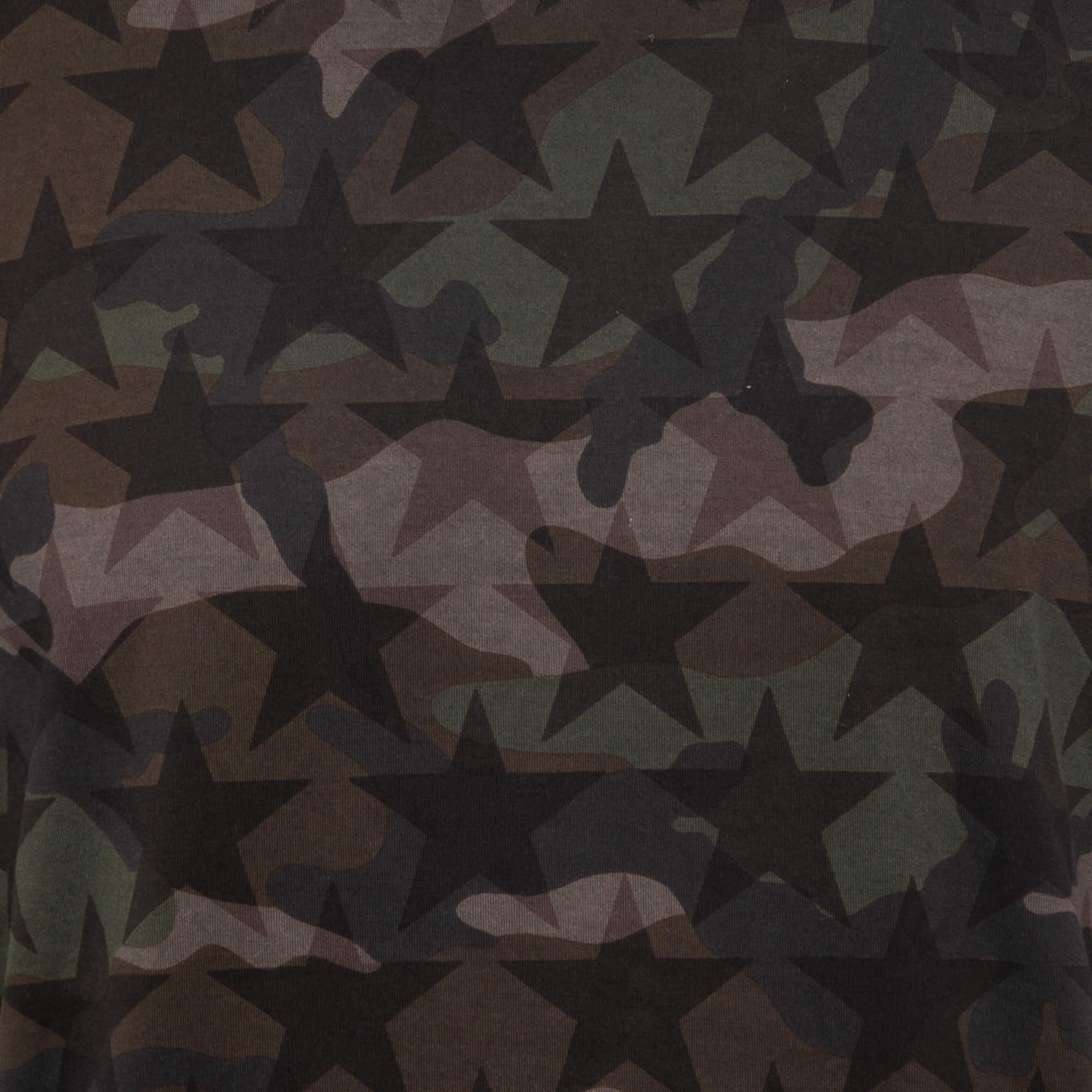 Black Valentino Camo Star Printed Cotton Knit T-Shirt S