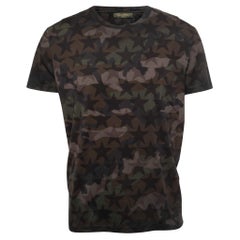 Valentino Camo Star Printed Cotton Knit T-Shirt S