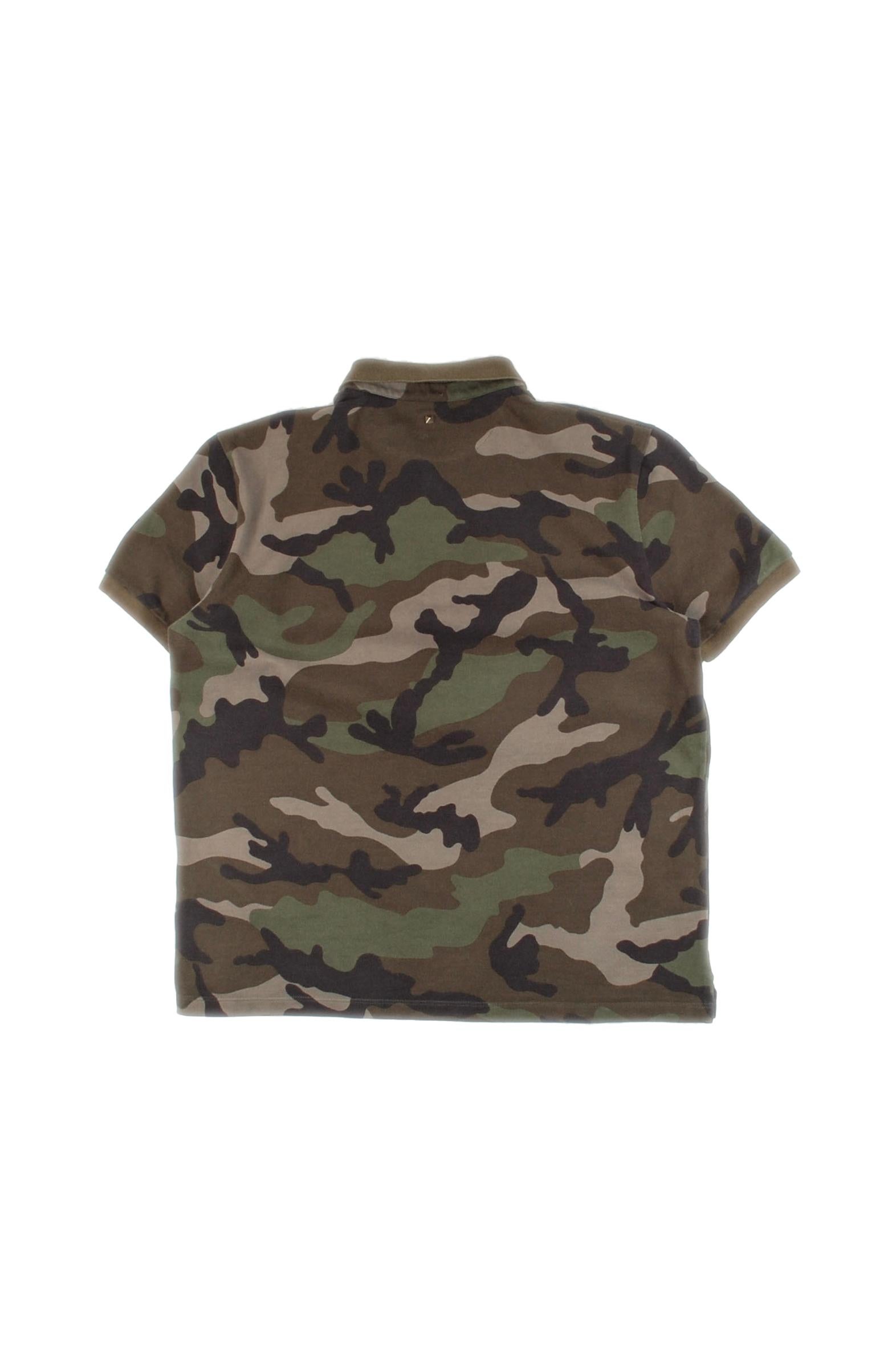 Black Valentino Camouflage Army Camo Men Polo T-Shirt Size M (runs S/M) For Sale