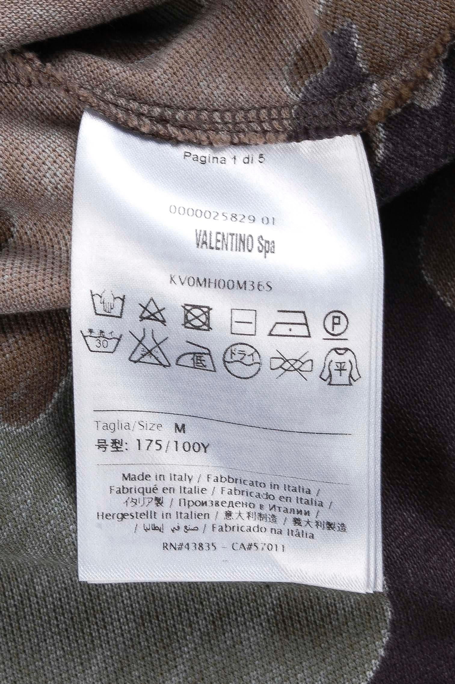 Men's Valentino Camouflage Army Camo Men Polo T-Shirt Size M (runs S/M) For Sale