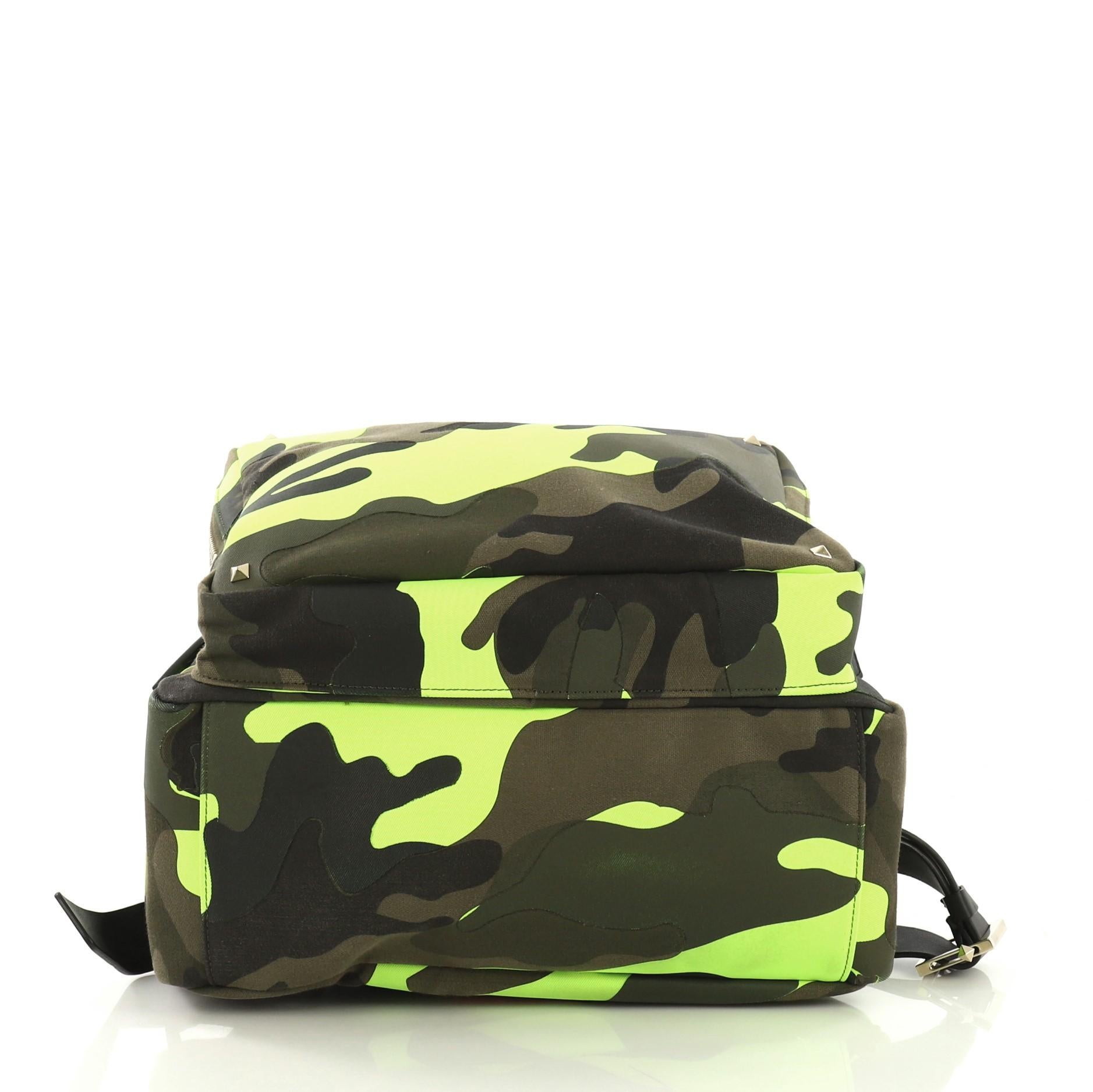 Women's Valentino Camouflage Backpack Nylon and Leather Large