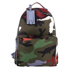 Valentino Camouflage Backpack Nylon and Leather Large
